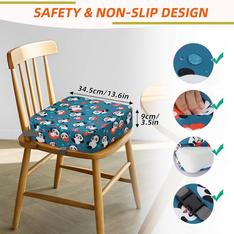 Zicac Portable Seat Cushion Washable with Non-Slip Bottom, Detachable Strong Support Cushion for Toddler Kids Baby Infant (Cyan Panda) - Image 4